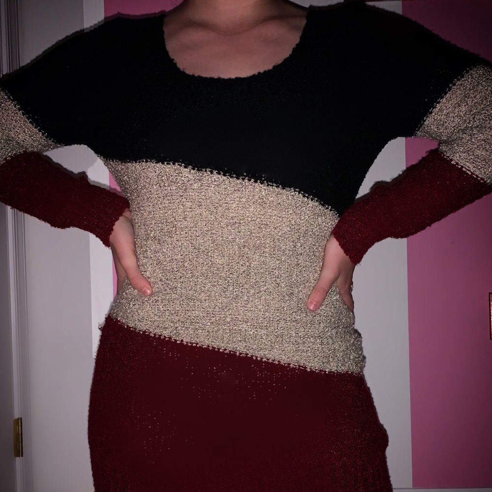 Striped sweater dress